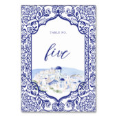 Santorini Griekenland Waterverf Landschap  Lijst Kaart (Achterkant)