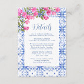 Santorini Griekenland Waterverf Trouwdetails Informatiekaartje (Voorkant)