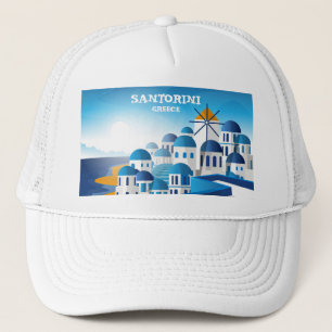 Santorini Griekenland  Waterverf Trucker Pet