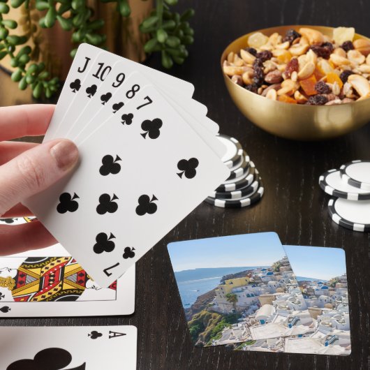 Santorini Griekenland - zonnige zomerdag in Santor Pokerkaarten (Insitu)
