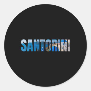 Santorini Grieks Eiland Egeïsche Zee Griekenland V Ronde Sticker
