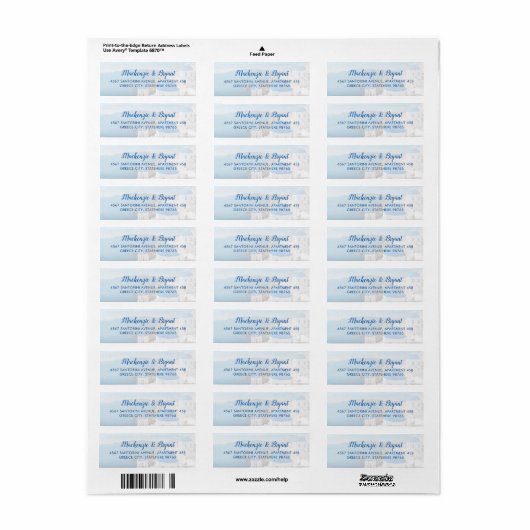 Santorini Grieks terugkeeradres Etiket (Full Sheet)