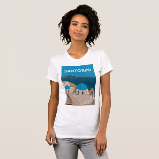 Santorini Griekse eilanden T-shirt (Voorkant volledig)