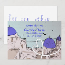 Santorini Griekse Post Huwelijk Receptie Party Kaart