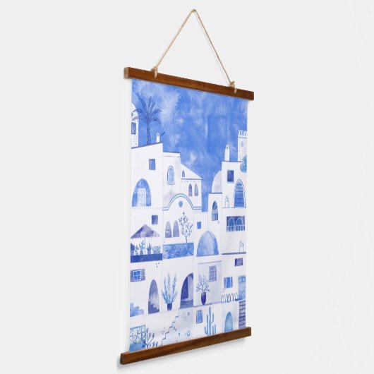 Santorini Hangend Wandkleed (Gebogen)