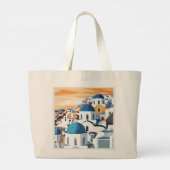 Santorini: Iconische bestemmingen Grote Tote Bag (Achterkant)
