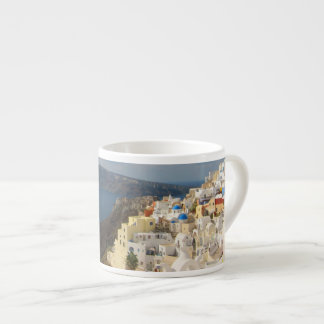 Santorini in de middag van de zon espresso kop