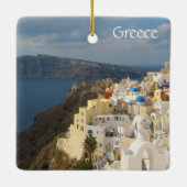 Santorini in de middag van de zon keramisch ornament (Achterkant)