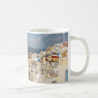 Santorini in de middag van de zon koffiemok