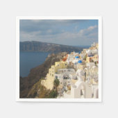 Santorini in de middag van de zon servetten (Voorkant)