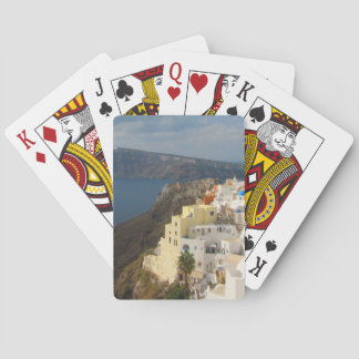 Santorini in de middag van de zon speelkaarten