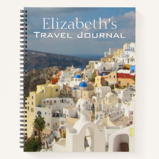 Santorini in de namiddag zon Notitieboek