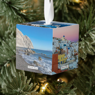 Santorini Island, Griekenland Kubus Ornament