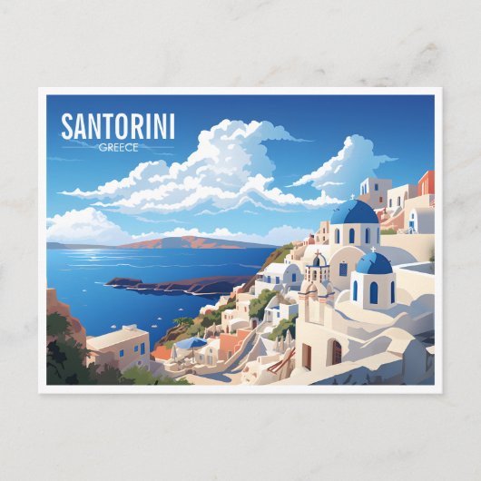 Santorini Island in Griekenland Reizen Briefkaart (Voorkant)
