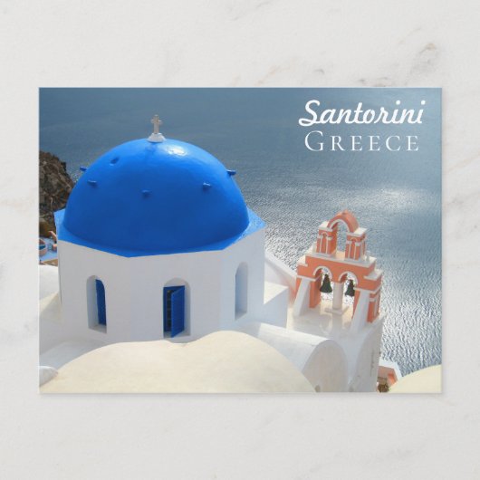 Santorini-kerk in de middag van de zon briefkaart (Voorkant)