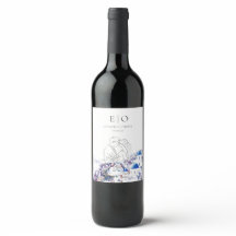 Santorini Mariage Étiquette à vin - Custom Bottle