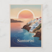 Santorini  minimalistisch briefkaart (Voorkant)