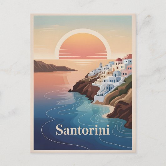 Santorini minimalistisch briefkaart (Voorkant)