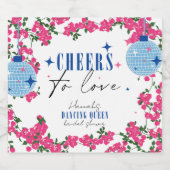 Santorini Musical Bougainvillea vrijgezellenfeest Sparkling Wijnetiket (Enkel label)