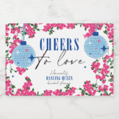 Santorini Muzikale Bougainvillea bruidsdouche Mini Sparkling Wijnetiket (Enkel label)