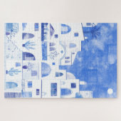 Santorini Oia Waterverf Legpuzzel (Horizontaal)