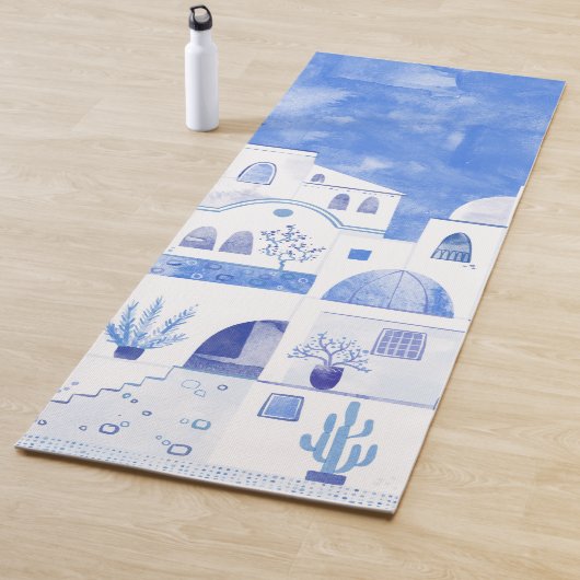 Santorini Oia Waterverf Yogamat (In situ)