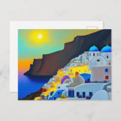 Santorini op Sunset Feestdagenkaart (Voorkant / Achterkant)