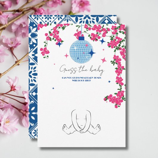 Santorini Pink Guess baby shower Carte de jeu