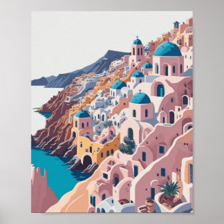 Santorini Poster: Santorini Griekenland Poster
