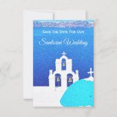 Santorini redt de datum van de bruiloft kaart (Voorkant)