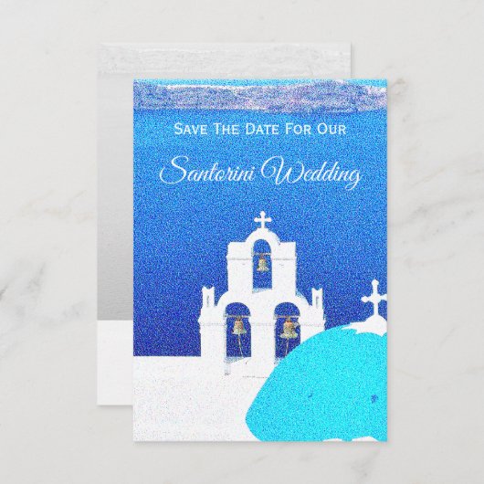 Santorini redt de datum van de bruiloft kaart (Voorkant / Achterkant)