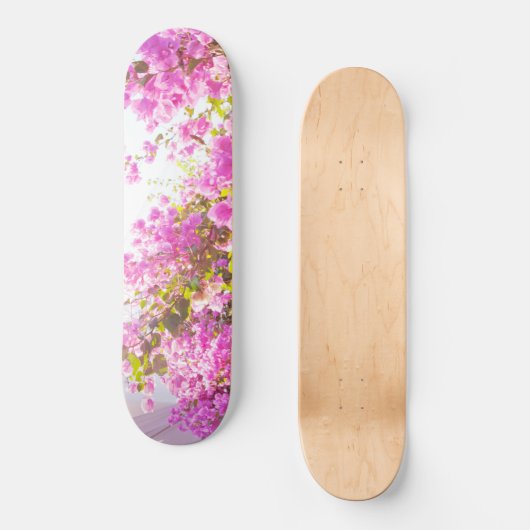 Santorini Roze Bloemdromen #1 #wall #art Skateboard (Voorkant)