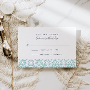 Santorini RSVP-kaart   Aqua RSVP Kaartje