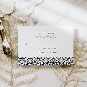 Santorini RSVP-kaart   Zwart RSVP Kaartje