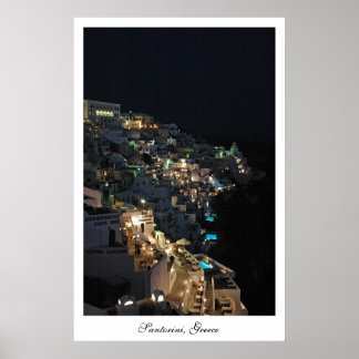 Santorini 's nachts poster