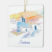 Santorini Scene Ceramic Ornament (Links)