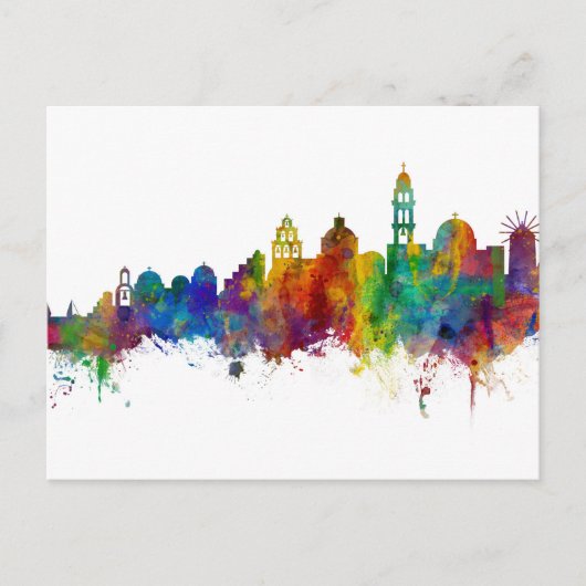 Santorini Skyline Briefkaart (Voorkant)
