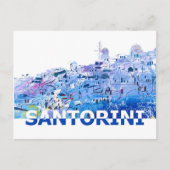 Santorini Skyline in de Schone Gesneden Stijl van Briefkaart (Voorkant)