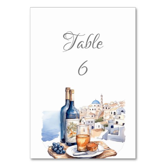 Santorini Skyline Tafelnummer (Voorkant)