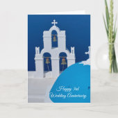 Santorini Specialized 3rd Wedding Jubileum Kaart (Voorkant)