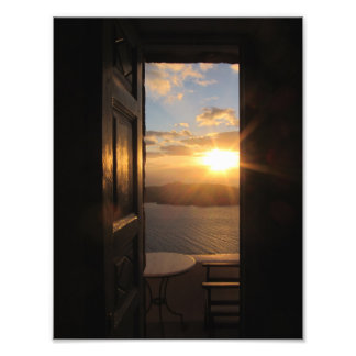 Santorini Sunset Foto Afdruk