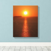 Santorini Sunset - Grieks eiland - Canvas Afdruk (Insitu (Houten vloer))