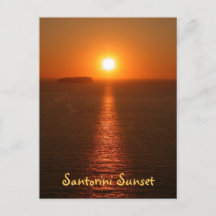 Santorini Sunset met tekst - Grieks eiland