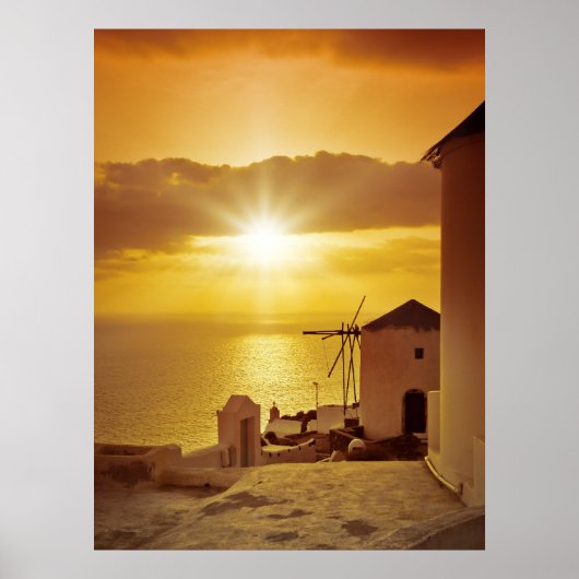 Santorini Sunset Poster (Voorkant)