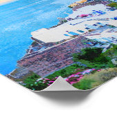Santorini Sunset Uitzichten uit Oia Poster (Hoek)