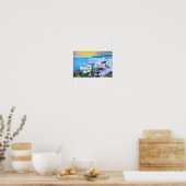 Santorini Sunset Uitzichten uit Oia Poster (Keuken)