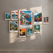 Santorini Travel Imprimer Poster Grèce Wall Art