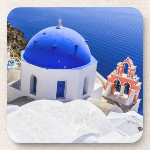 Santorini, vakantie van de Griekse eilanden Bier Onderzetter