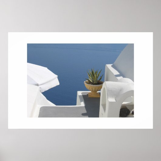 Santorini villa uitzicht poster (Voorkant)