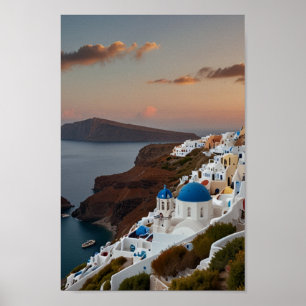 Santorini - Vintage Travel Poster